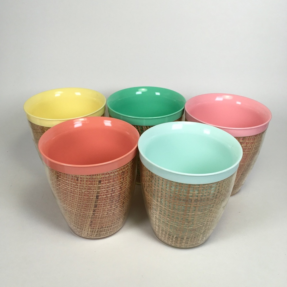 Vintage Raffiaware Short Tumblers